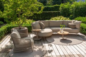 Sardinia chaise lounge bench with Volta tables and Puccini living chair outdoor _02