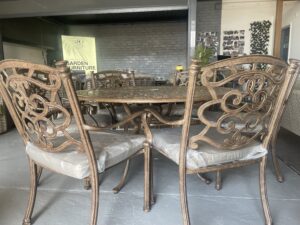 Casino Ivy Cast Aluminium 6 Seat Round Dining Set Ex Display